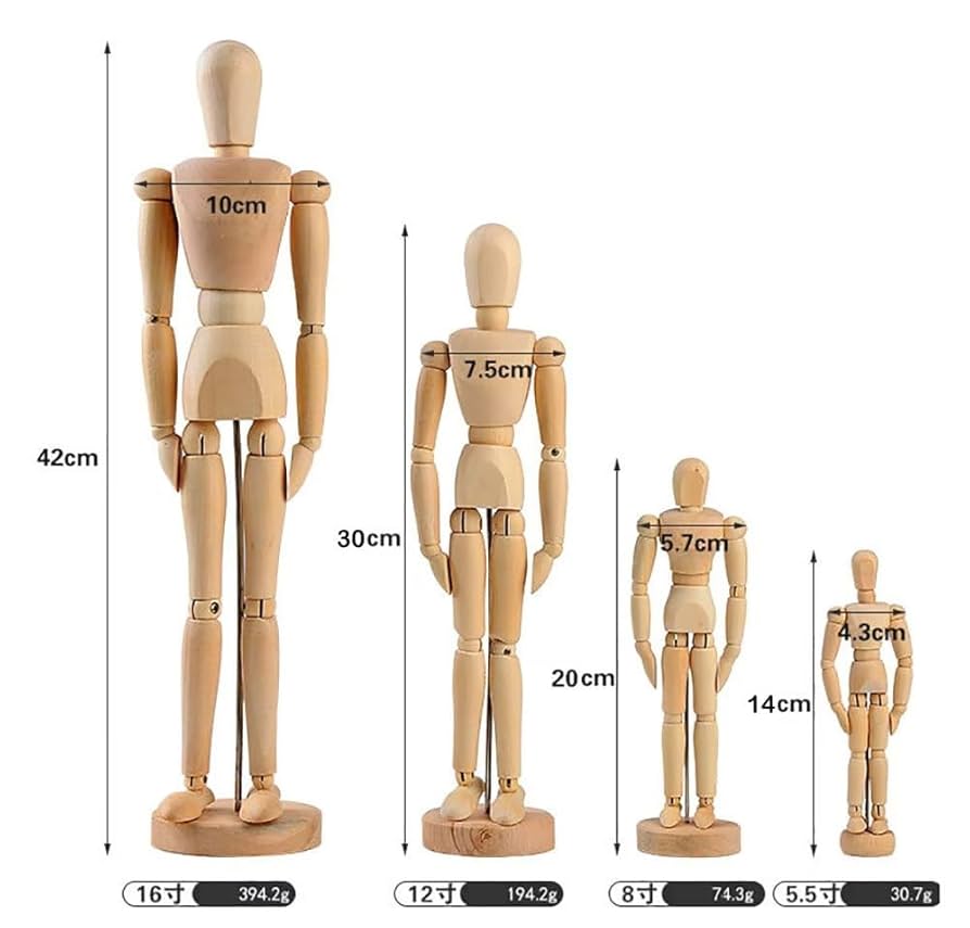 CAM wooden 12A 33cm デッサン用(男性)木製マネキン CAM wooden 12A 33cm デッサン用(男性)木製マネキン