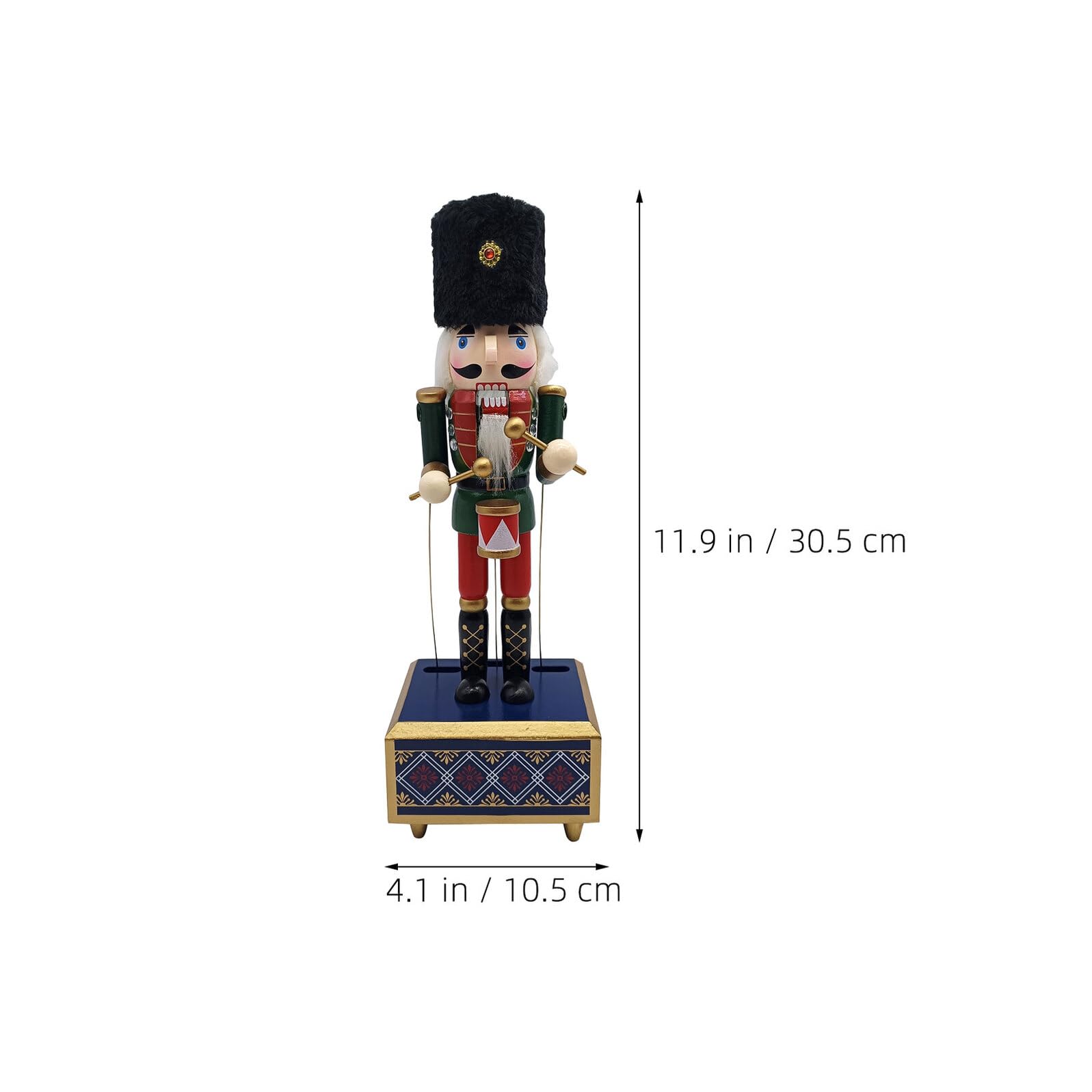 Boîte à Musique Casse-Noisette Bois avec Mécanisme à Remonter Décoration Festive de Noël Figurine Soldat Musicale Bois pour Ambiance Chaleureuse