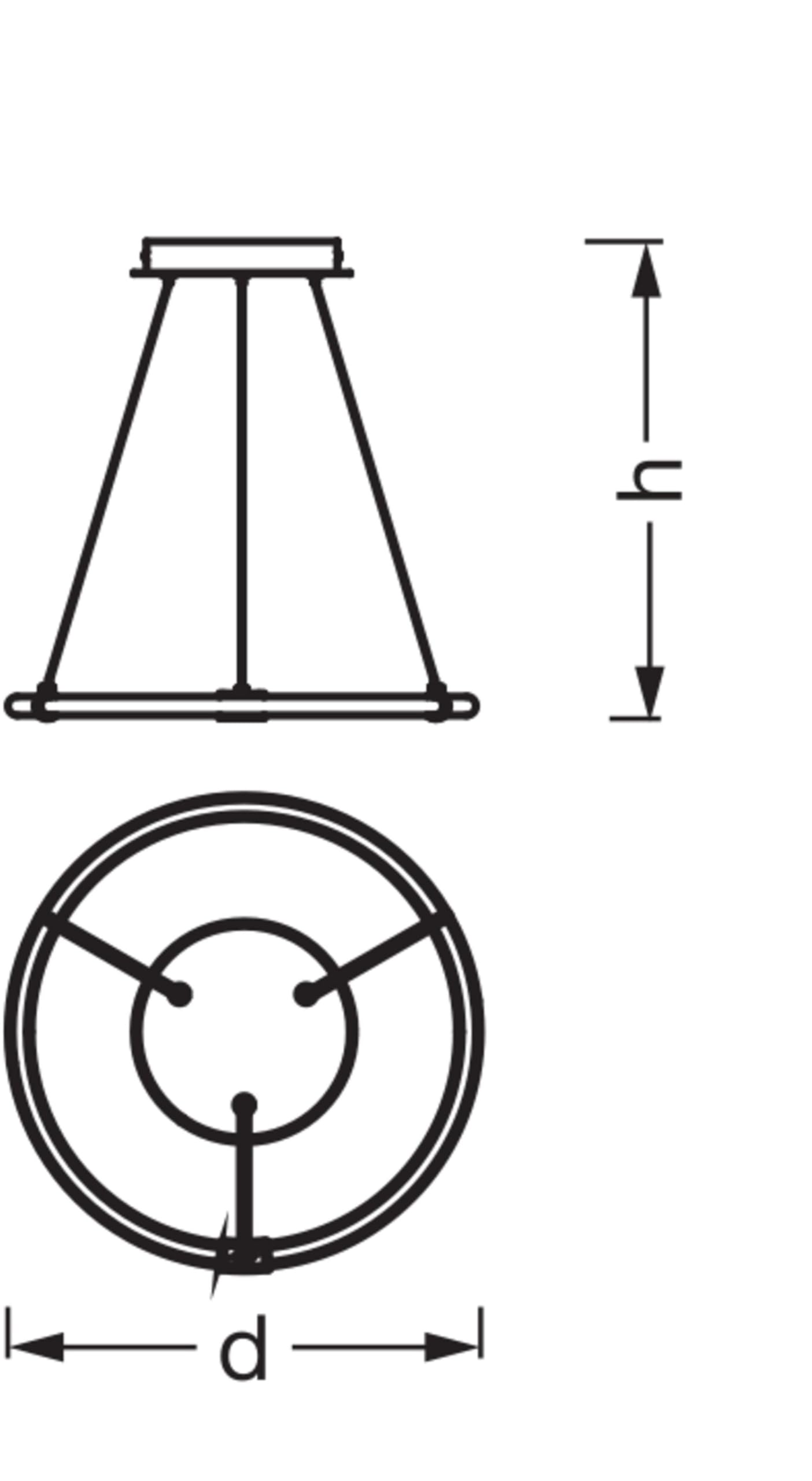 Osram Decor Aura - Lampadario a sospensione in policarbonato curvo con LED e filamento, 18 W, 2000 lm, 3000 K, 830 luce bianca calda, dimmerabile, grigio scuro, plastica (PC), 498 mm, IP20