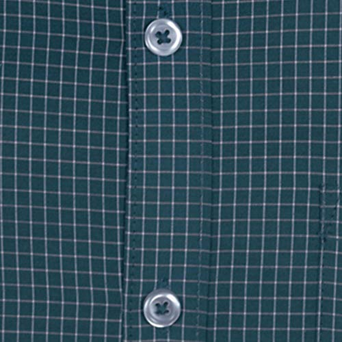 Image of ACCOX Men's Half Sleeves Formal Regular Fit Cotton Check Shirt(Green,GO534)