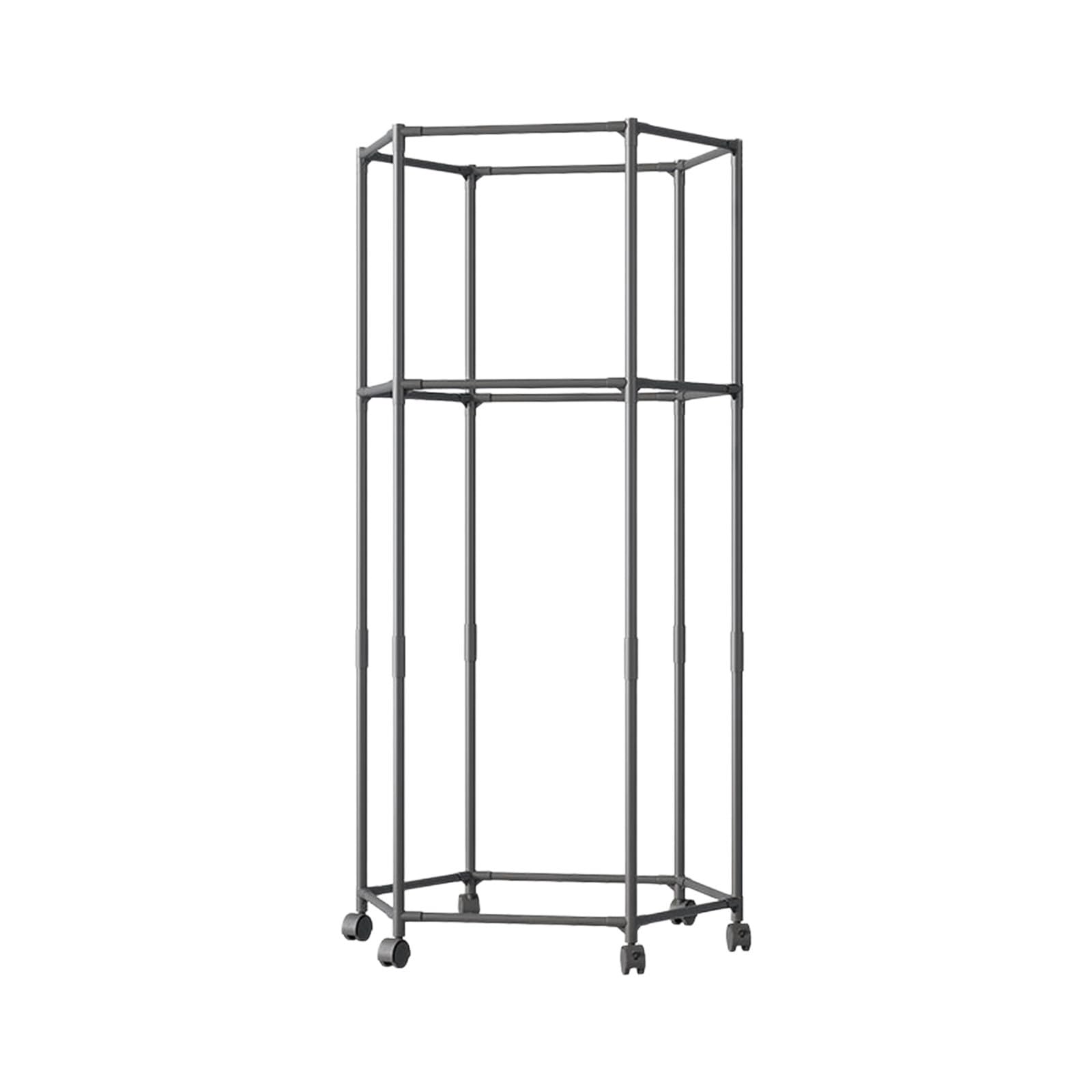Portant à vêtements hexagonal pour éviter les placards surchargés grâce au support rotatif double couche