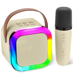Aplsinvivi K-12 Tragbare Karaoke-Maschine Beige