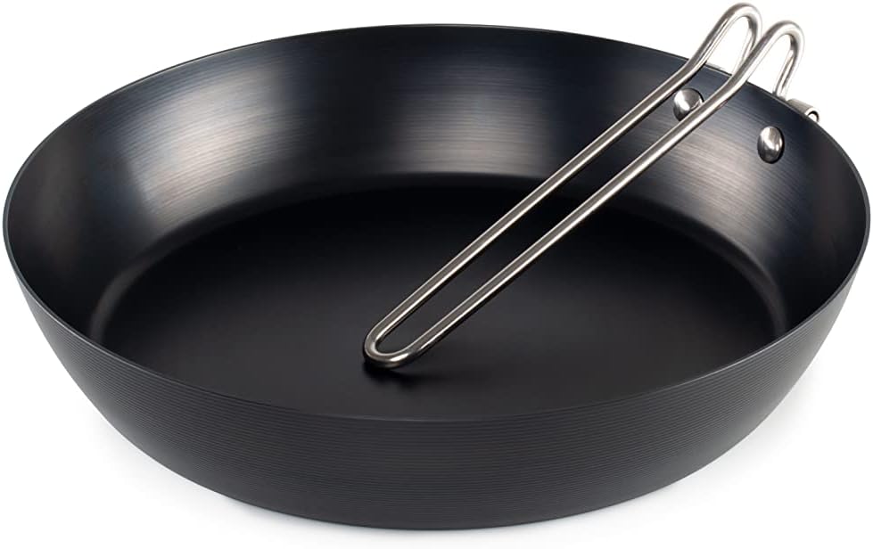 GSI Outdoors Frypan, Lightweight Carbon Steel, Collapsible Handle Camp & Outdoor Frying Pan