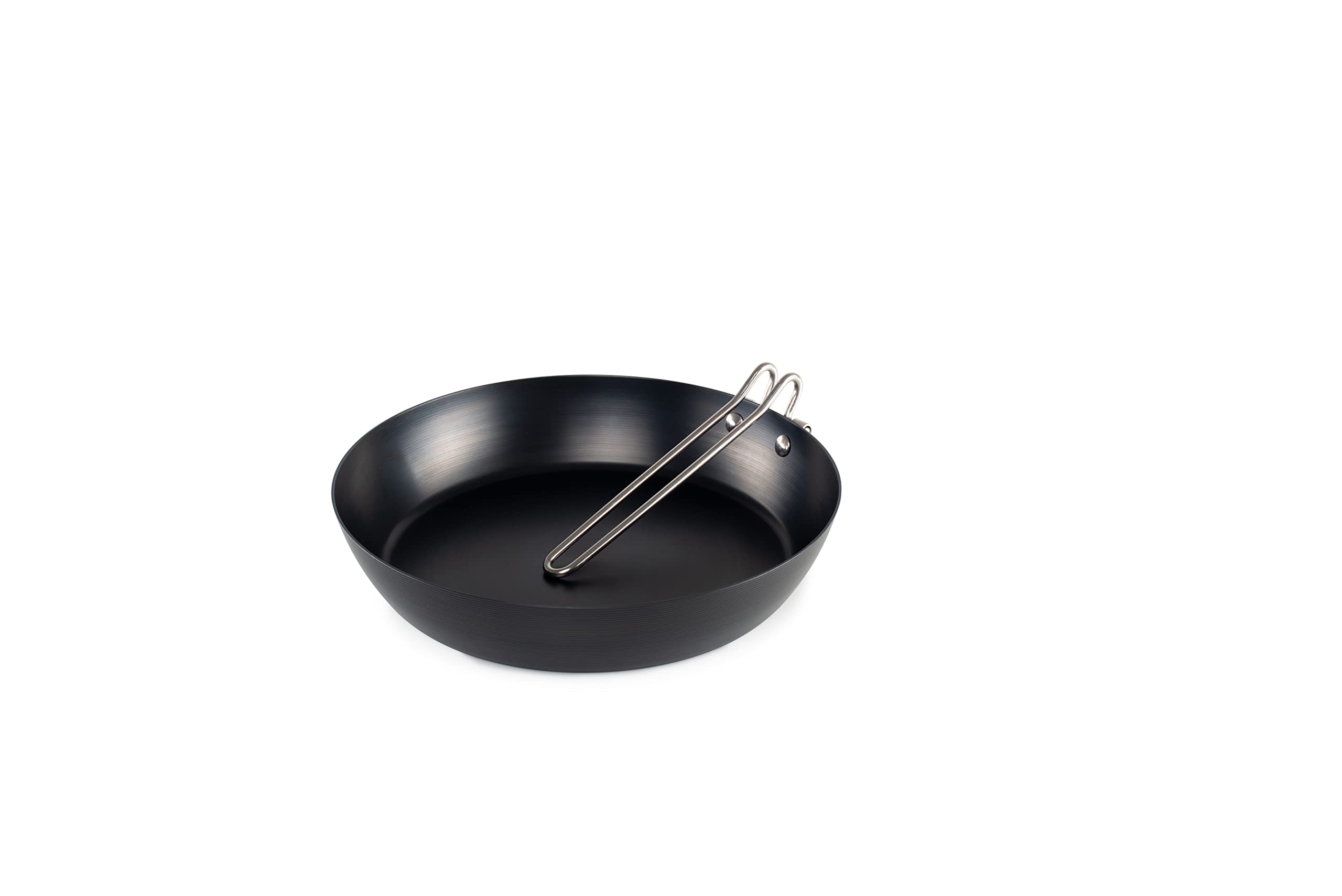 GSI Outdoors Patelnia 25 cm, lekka stal węglowa, składany uchwyt, obóz i patelnia na zewnątrz