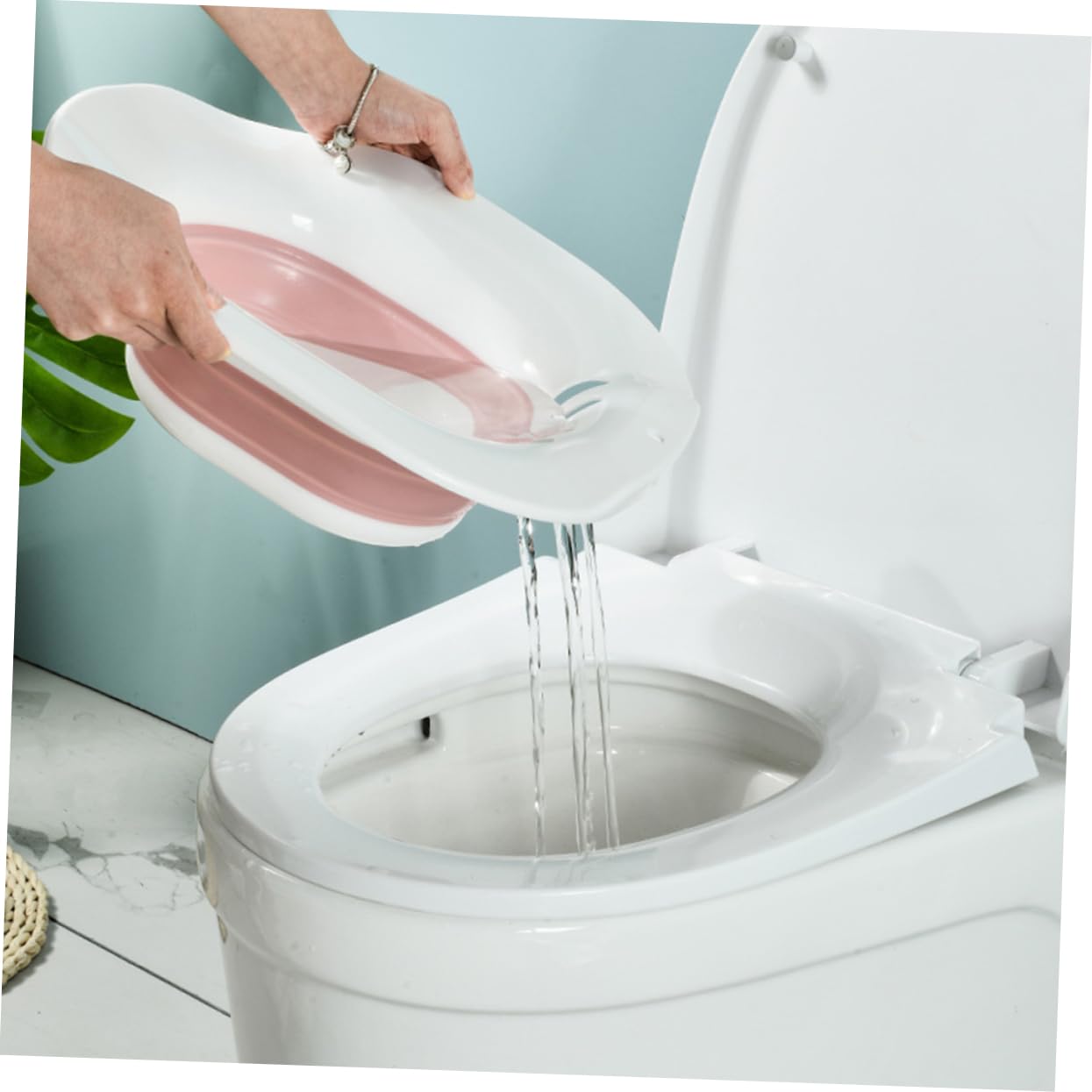 HAPINARY Folding Bidet Postpartum Care Basin Postpartum Toilet Sitz Bath Sitz Bath Sitz Bath Toilet Seat Sitz Basin Postoperative Sitz Bath Basin Bath Sitz Seat Plastic Pink