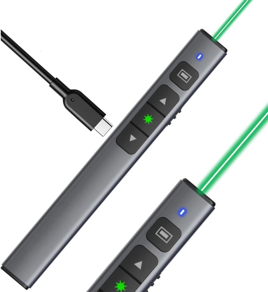 Amazon.co.jp: [BlueTooth + USB] 2in1 充電式 緑 レーザーポインター