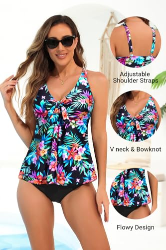 Image of Yonique Women's Flowy Tankini Top - Modest Swim Top with Loose Fit, No Bottom