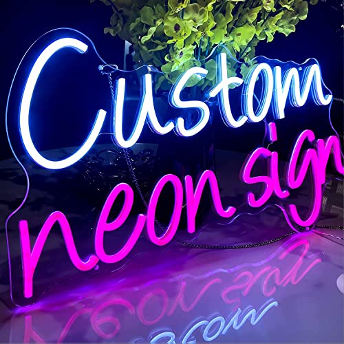 Doymeille Neon Signs, Custom Neon Sign for Wall Decor Name Led Sign Family Name Neon Signs for Birthday Bar Wedding Party Nail Neon Décor Night Light&Company Logo or Business custom Logo Sign
