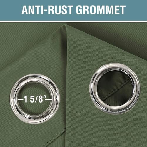Image of H.VERSAILTEX Blackout Curtain for Living Room Small Window Kitchen Blackout Curtains 45 inch Length Energy Saving Solid Grommet Blackout Drape, One Panel, Bronze Green, 52 inch W x 45 inch L