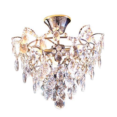 Lustre de plafond avec pendentif en cristal 3 x E14 max. 40W verre métallique environ 37 cm Cover