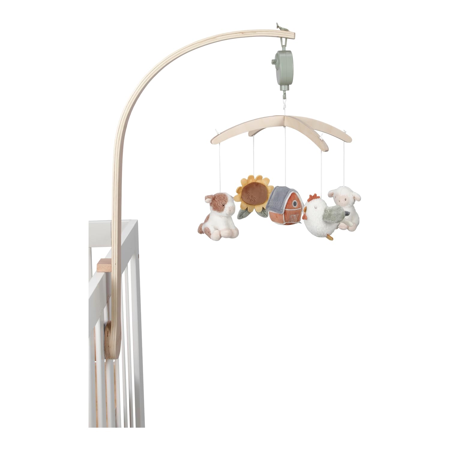 Little Dutch Mobile Musik Spieluhr mit Holz Halterung für Babybett - Little Farm
