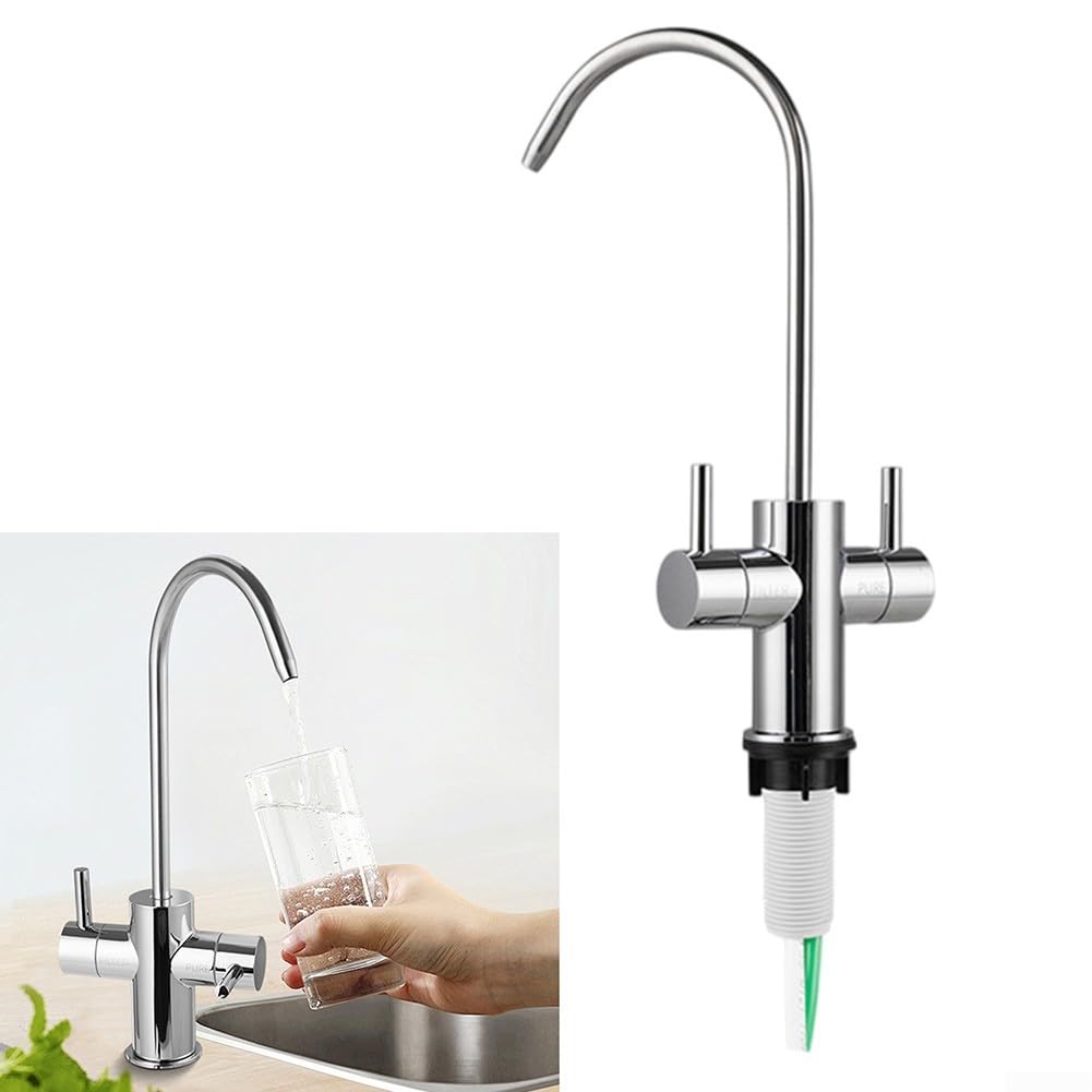 Rubinetto girevole per camper, rubinetto singolo per acqua fredda o calda e fredda, per camper, bagno, cucina, rimorchio, barca, finitura cromata, corpo in ABS con acciaio inossidabile Ou