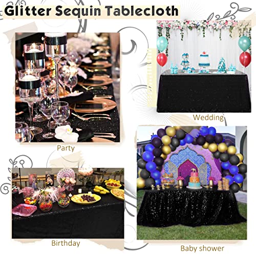 Balsacircle Sequin Rectangular Black Sequin Tablecloth 60-Inch By 102-Inch #TOP5
