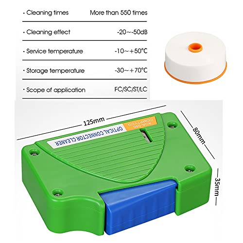 Yicizol Fiber Optic Cleaning Kit Optical Fiber Cleaner Tools with Fiber Cleaning Cassette for FC SC ST LC MU Connectors, 1.25mm/2.5mm Fiber Cleaner Pens, Cleaning Swabs Wipes (MK-201)