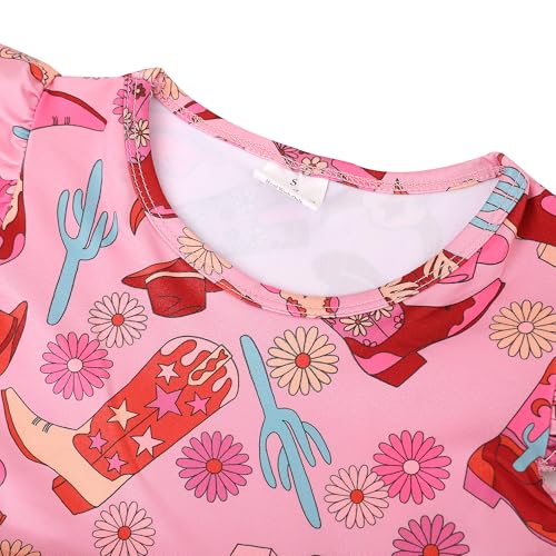 nebljgo Toddler Girls Dress Cute Animal Print Dresses Ruffle Bottom Flutter Sleeve Apparel 2-8Y2