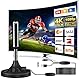 DVB-T2 Antenne mit Verstärker für Innen – Zimmerantenne für Fernseher, DVB-T/T2, TV Antenne 4K UHD Full HD, 360° Empfang bis 500 km, kostenlose Sender
