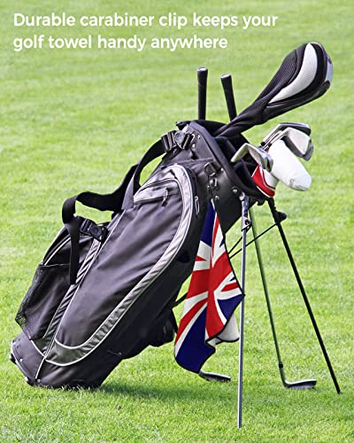 England Britain British Flag Golf Towel 24X16In, Absorbent Water Quick Dry Microfiber Golf Towel, Soft Sports Towel Golf Accessory For Men Women, Gift For Golf Fan, Modern Patriot English Queen Made #TOP6