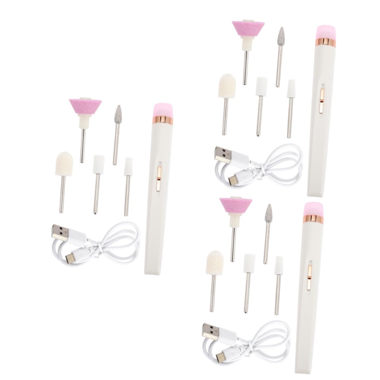 Housoutil 3sets Trapano Per Unghie Kit Per Manicure e Pedicure Facile Usare Compatibile Usb Per e Personale