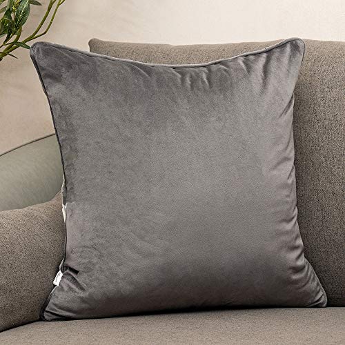 Yangest Silver Grey Velvet Geometric Square Throw Pillow Cover Wavy Line Cushion Case Modern Zippered Pillowcase For Sofa Couch Bedroom Living Room Chair, 18 X 18 Inch #TOP1