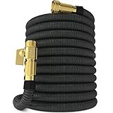 Nifty Grower Expandable Garden Hose 100 ft - Expandable Water Hose 100ft w/ Double Latex Core, Solid Brass Fittings - Flexible Garden Hose - Gardening Gifts for Men and Women - Useful Christmas Gifts