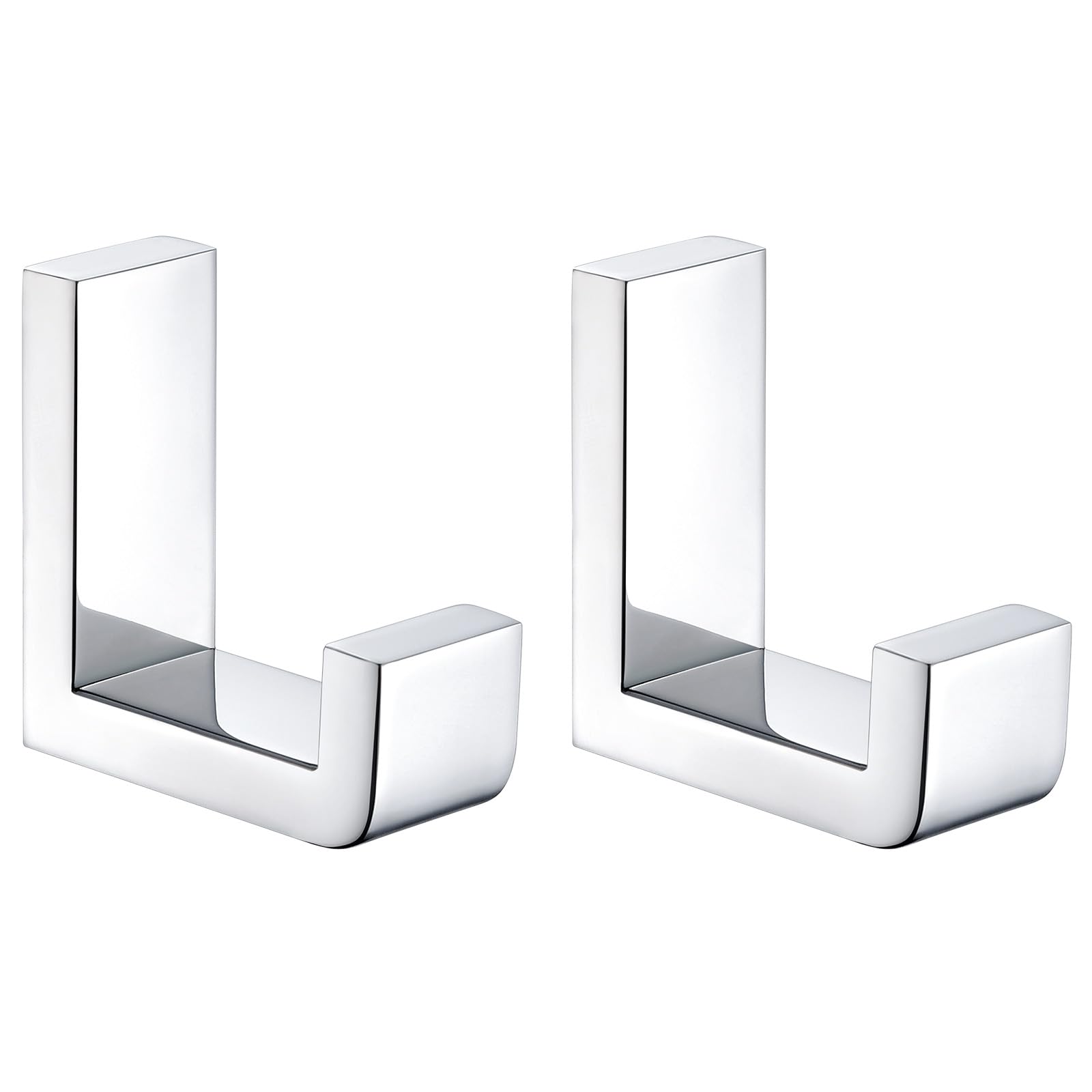 Angle Simple Towel Hooks, SUS 304 Stainless Steel Robe Coat Hooks for Bathroom Wall, Polished Chrome, 2 Pack