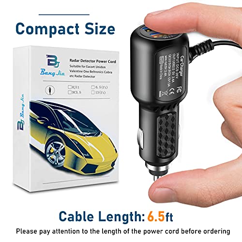 Radar Detector Power Cord,For Uniden Escort Valentine Beltronics Passport Cobra Etc Radar Detector,With Dual Usb Qc3.0 Quick Charger（Rj11 #TOP3