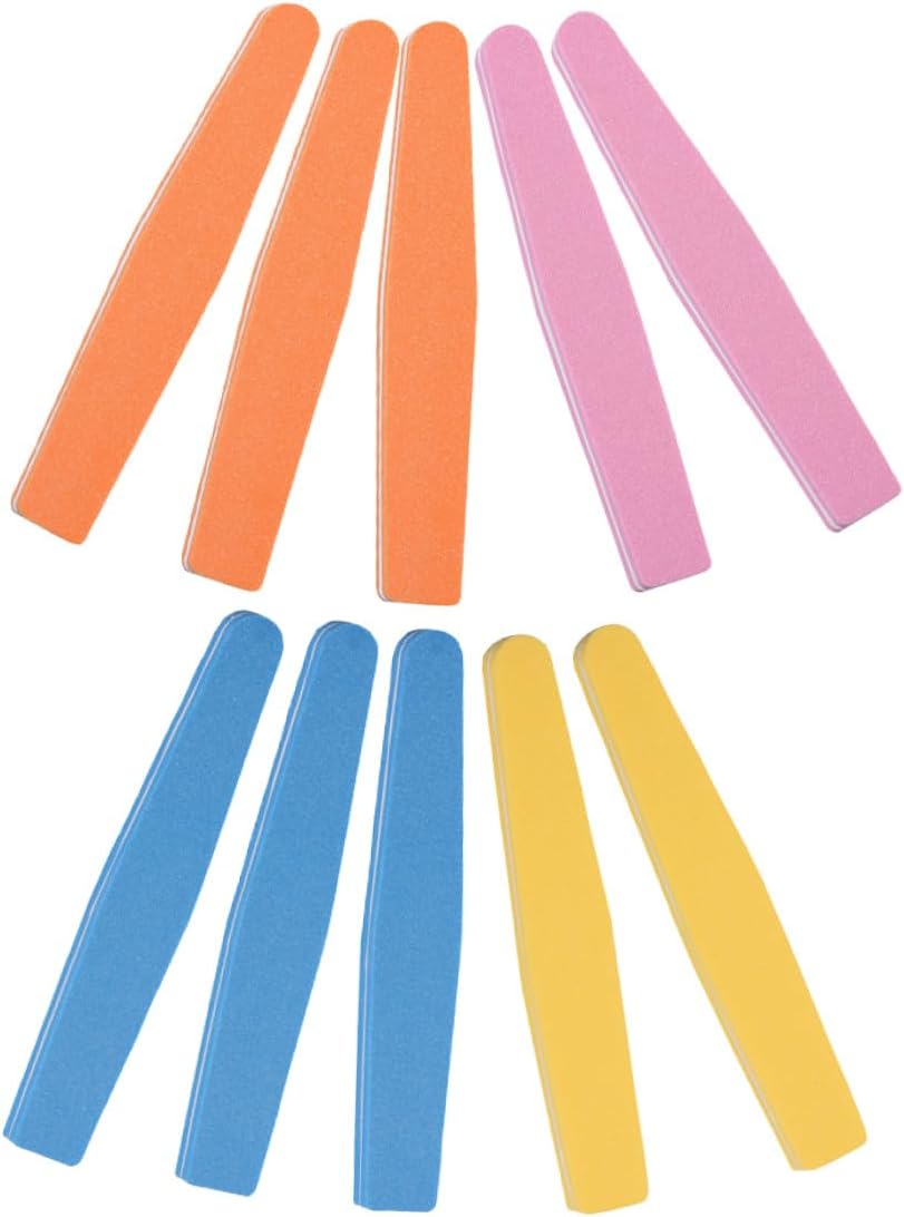 PRETYZOOM 10Pcs Professional Nail File Strips Multi-Side Nail Buffers for Manicure and Pedicure Portable Household Care Tools with Washable Sponge Surface Suitable for Extension and