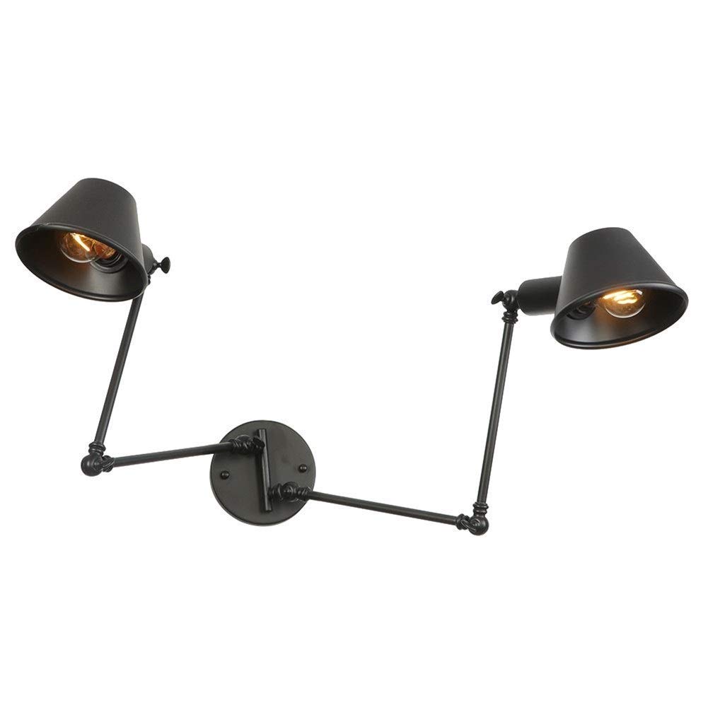 Wall Lamps, Adjustable Swing Arm Decking & Patio Lighting Wall Light E27 Industrial Retro for Bedroom Study Room Office Wall Sconce