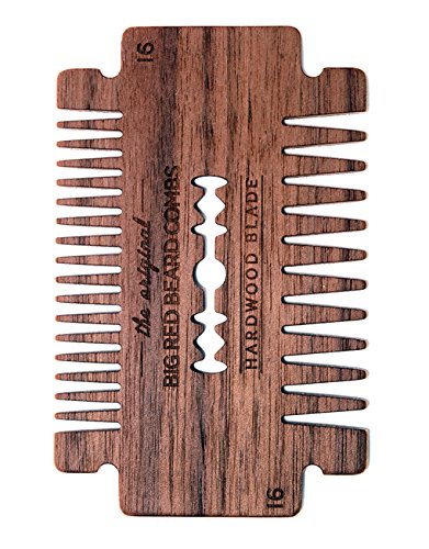 Big Red Beard Combs - Handcrafted No. 16 Hardwood Blade Beard Comb (Available in Cherry or Walnut) (Walnut)