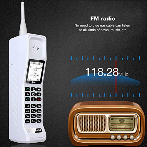 T Osuny Retro Phone- Classic Old Phone Vintage Retro Brick Cell Phone Fm Radio Mobile Phone Dual Cards Dual Standby, Voice Flashlight Elderly Mobile Phone(White) #TOP3