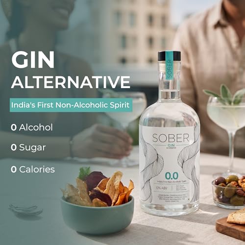 Image of SOBER Gin Alternative | 0.0% ABV Zero Alcohol Drink | Sugar Free Zero Calorie | Premium Non Alcoholic Gin with Juniper Citrus Herbal Notes | Alcohol Free Spirit for Mocktails & Tonic | 750ml