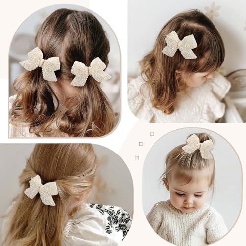 2 piezas pinzas para cabello con perlas blancas miniatura 4