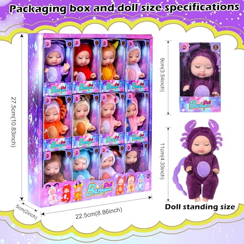 dollbie Pack de 12 Mini Muñecos Bebé 4 Pulg PVC miniatura 3