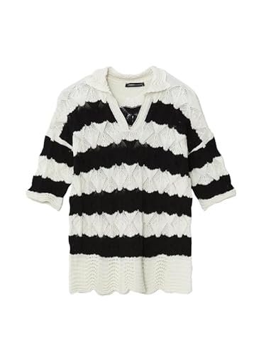 LC WAIKIKI Polo Neck Striped Women's Knitwear Sweater Xl Bla...