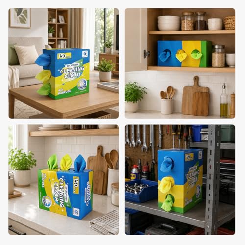 Image of GLIMGLINT Microfiber Cleaning Cloth 150 Pack, Reusable Paper Towels 11 x 9