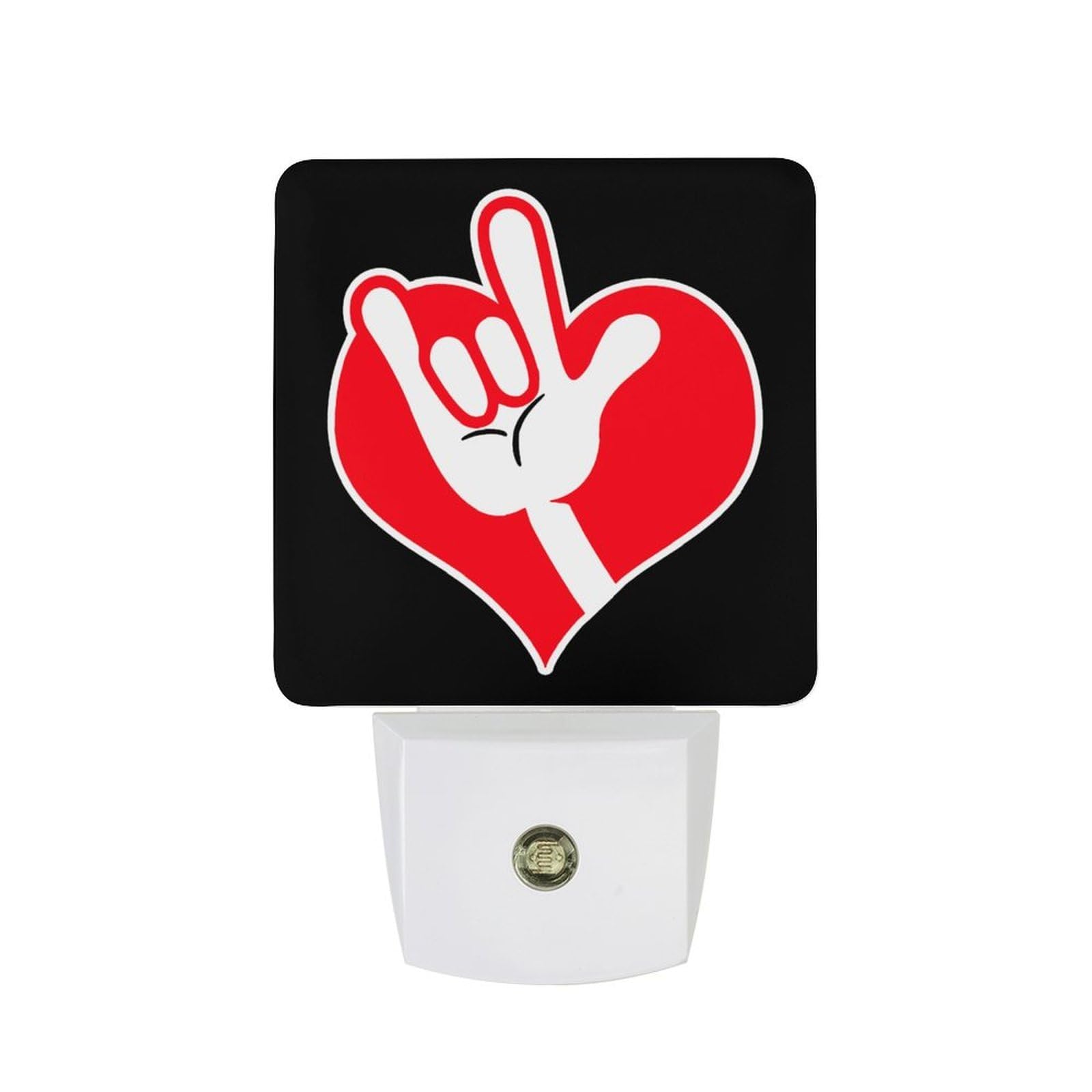 Nqrxadcrt Style Am-Ericans-Sign Language I Love You Night Light Plug In Wall Lights Bedside Lamp Bedrooms Home Hallways Decoration