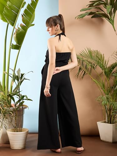 Image of SASSAFRAS Women's Knitted Halter Neck Jumpsuit