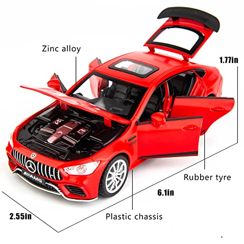 Image of Metal Pull Back Diecast Car 1:32 Mercedes Amg Gt63 Pull Back Car Model With Sound Light Boys Gifts Toys For Kids?Pack Of 1?, Multicolor