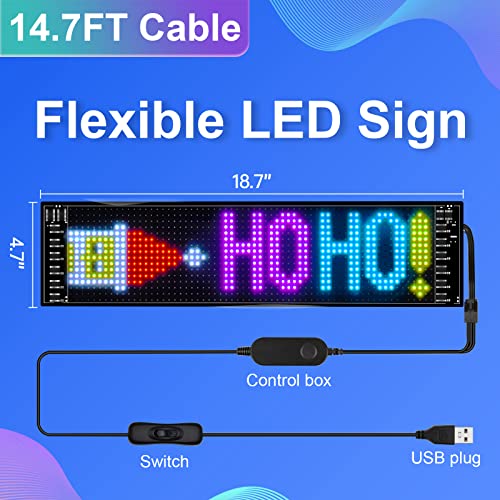 Image of GOTUS Programmable LED Sign,String lights for festive decoration,Control by Bluetooth APP Control,DIY Design Text, Patterns, Animations