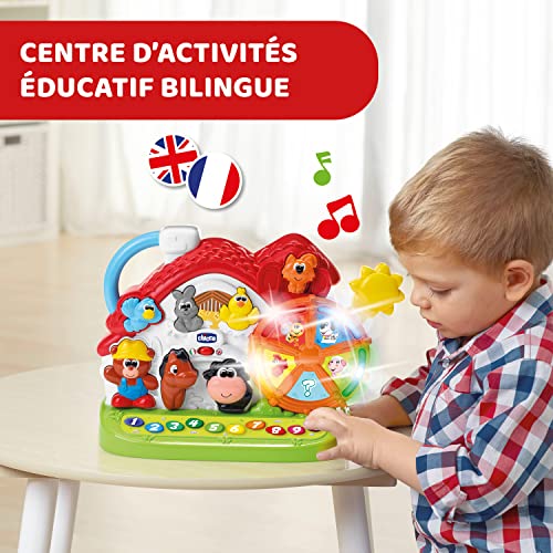 Chicco Ma Ferme Educative Bilingue FrançaisAnglais Ferme à Animaux pour Bébés avec Sons et Lumières 3 Façons de Jouer Jouets Electroniques Éducatifs pour Enfants de 1 à - vue 2