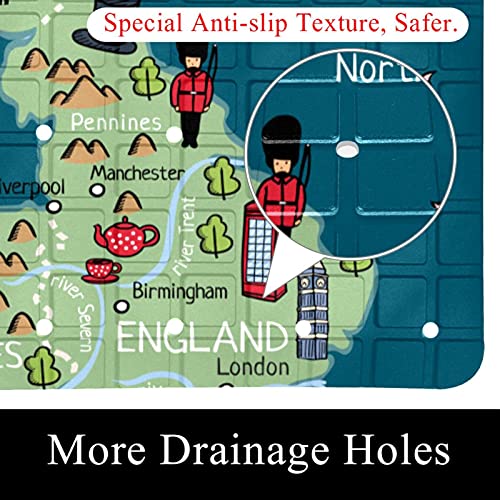 Tapis de baignoire antidérapant lavable machine avec trous drainage - 3
