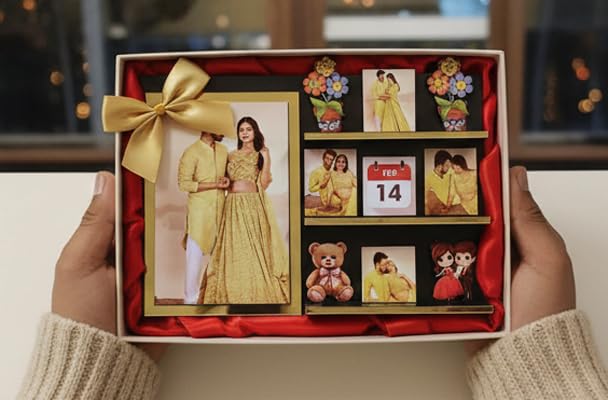 Personalized Couple Photo Frame with Miniature Décor, Multi-Photo