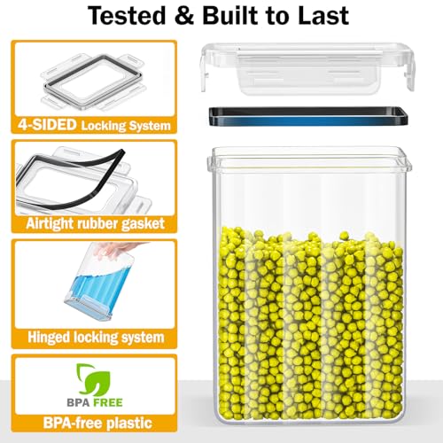 PurKeep 24 Stück luftdichte Vorratsdosen mit Deckel, BPA-frei, Küchenaufbewahrungsbehälter für Mehl, Zucker,Körner & Backzubehör, 33.6L großes 4