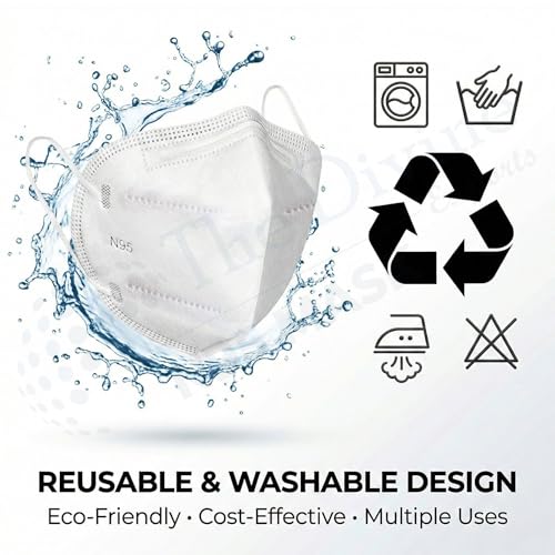 Image of Reusable & Washable Face Mask - Breathable Foldable Non-Woven Fabric Mask with Adjustable Ear Loops for Everyday Use, Comfortable Unisex Fit