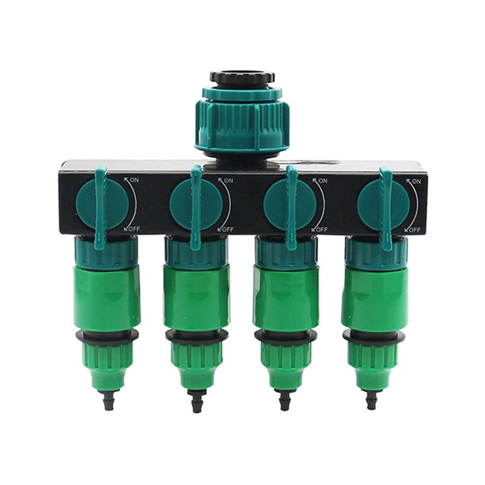 Garten-Klempnerschlauch-Adapter Gartenbewässerung 4-Wege-Hahn-Schlauch-Zufuhr Garten Tropfbewässerung 4/7 oder 8/11 Schlauchverbinder Rohrverbinder Irrigation Kit 1 Set (Color : Thread connector)