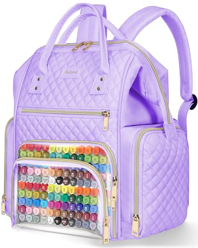 Awlcaw Marker Organizer Case with USB, Large, Purple