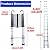 20FT Telescoping Ladder Aluminum Extension Ladder EN131 with 2 Detachable Hooks, 330lb Max Load Heavy Duty Portable Straight Ladder for Home DIY Loft Office, 3.58FT Folded Size Easy to Store