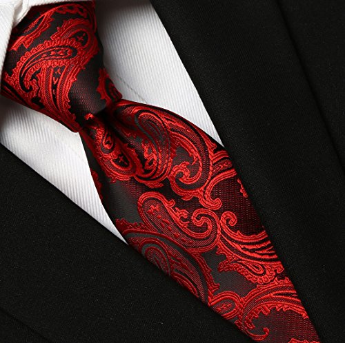 Image of KissTies Mens Paisley Tie And Pocket Square Necktie Sets