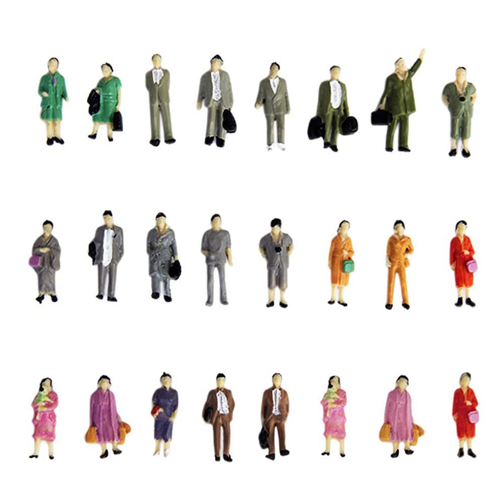 ZYWUOY Painted Figures,50 Pcs/package Model People Standing Posture Sandbox Models People Figures Scale 1:87 Abs for Home