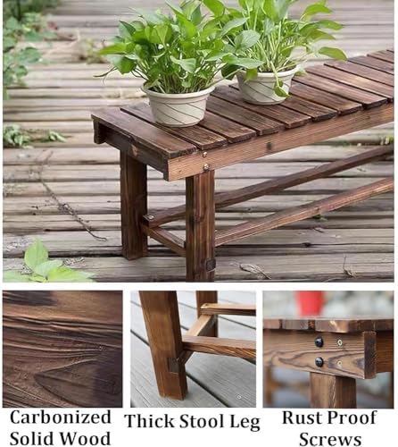 Banc d'extérieur en bois compact pour petits balcons et cours - 5